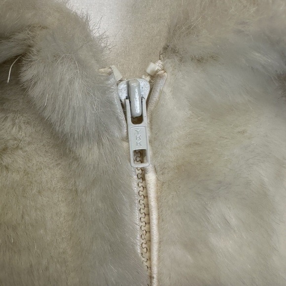 Vintage 80s Jordache Faux Fur Coat |Fully Lined |Size 13/14 Ivory/White USA Made - Picture 6 of 16